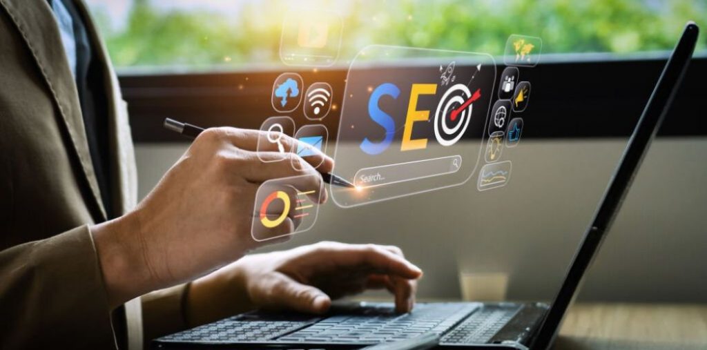 Optimisation du SEO avec l'intelligence artificielle pour améliorer le classement des sites web.